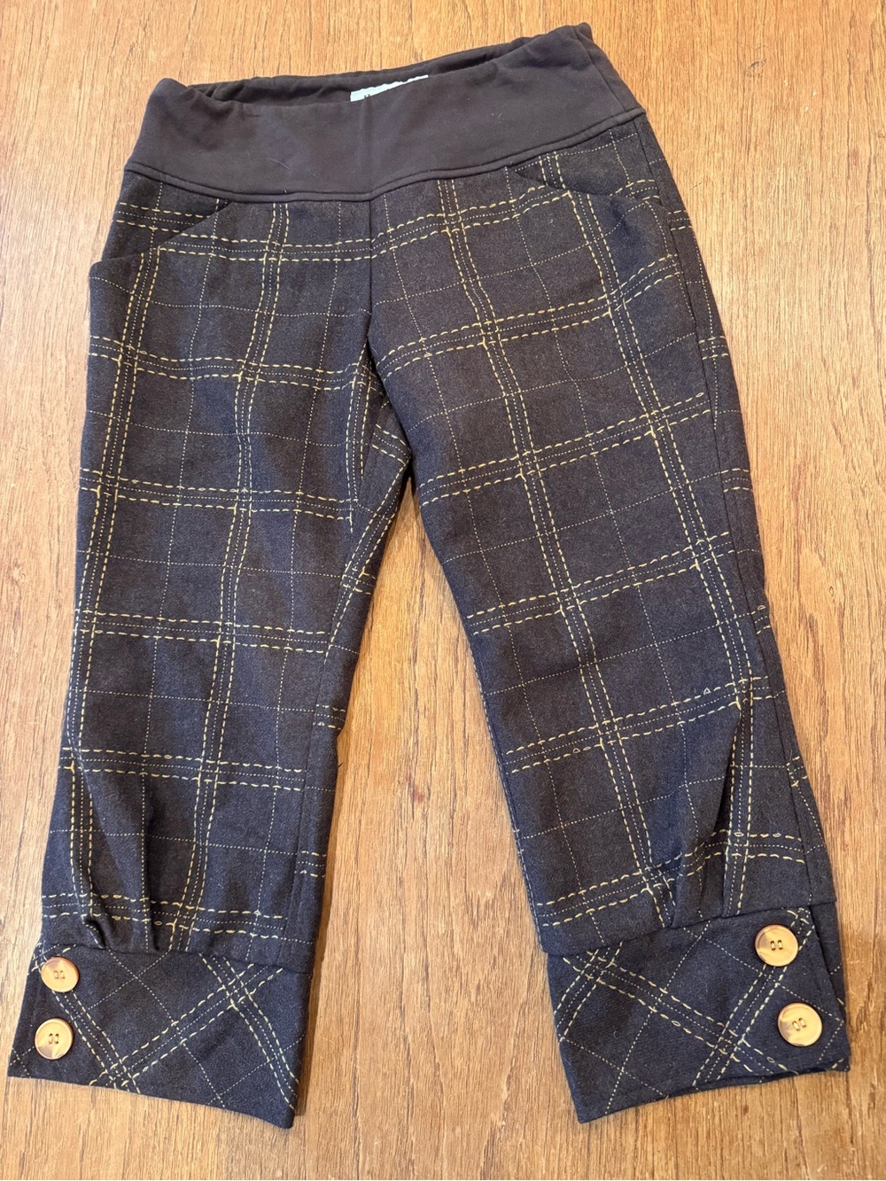 Cropped Plaid Pants - Size 6 - Low Rise - Annie 50 - Made in Montreal - Y2K